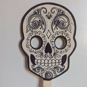 Sugar Skull Halloween Wood Mask Dia de los Muertos Masquerade Costume DDLM DOTD